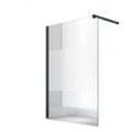 120x200cm eva-bk Duschwand - Duschabtrennung Milchglas-Streifen esg Glas 10mm - Transparent - Glaszentrum Hagen