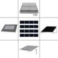 Mounting Systems - 4-reihiges Befestigungssystem für Solarmodule, Montage zur Quer Verlegung für 4 Module für Flachdach mit Aufständerung