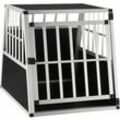 Alu Hundetransportbox – Auto Hundebox robust & pflegeleicht, Gittertür verschließbar, Aluminium Transportbox für Hunde - Größe l-x - 65×91×69 cm