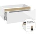 Badezimmer Unterschrank 80cm mit Schubkasten SOFIA-107 in Hochglanz weiß lackiert, b/h/t: 80/30/45 cm - weiß
