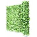HHG - Balkonsichtschutz, Sichtschutz Windschutz Verkleidung für Balkon Terrasse Zaun 300x100cm Blatt hell - green