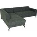 Ecksofa HHG 853, Couch Sofa mit Ottomane links, Made in eu, wasserabweisend 247cm Kunstleder grau - grey