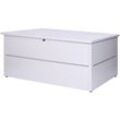 Gartentruhe HHG 305, Aufbewahrungsbox Auflagenbox Truhe, Wasserdicht Metall Edelstahl 69x165x85cm 692l hellgrau - grey