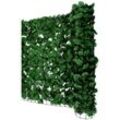 HHG - Balkonsichtschutz, Sichtschutz Windschutz Verkleidung für Balkon Terrasse Zaun 300x100cm Blatt dunkel - green