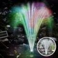 MONZANA® Solarpumpe LED Multicolor 4 Aufsätze AutoTimer Akku Solar Panel Alurahmen Teich Pumpe Springbrunnen Gartenbrunnen mit bunten LEDs