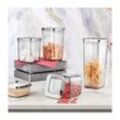 Vip Ahmet - 5 Stück stilvolle Aufbewahrung Gläser Container Aufbewahrung Set von Lebensmitteln stapelbar Silber VP-113