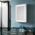 Aluminium led Spiegelschrank mit Beleuchtung 50x70x13.3cm mit Touch Steckdose und Beschlagfrei - Sonni