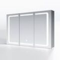 Edelstah Spiegelschrank led mit Beleuchtung mit Touch Steckdose Badschrank Badspiegel 105x65x13.3cm - Sonni
