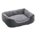 Hundebett Hundekissen Hundekorb Haustierbett Tierbett Hundesofa Dunkelgrau/Grau 90x70x20 cm