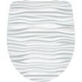 Duroplast hg wc Sitz white wave, hochglänzender Toilettendeckel mit Absenkautomatik und Schnellverschluss, Klobrille - Motiv