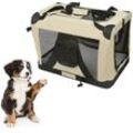 Hundebox faltbar - Hundetransportbox, Hundetragetasche, Katzentransportbox Hundekäfig - m / 604242cm -beige