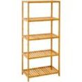 Bambus Regal 130x60 Standregal Bücherregal Küchenregal Badregal Bambusregal Holz - holzfarben