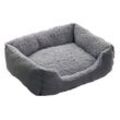 Hundebett Hundekissen Hundekorb Haustierbett Tierbett Hundesofa Dunkelgrau/Grau 75x60x19 cm