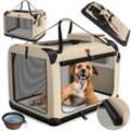 LOVPET® Hundebox Hundetransportbox faltbar Inkl.Hundenapf Transporttasche Hundetasche Transportbox für Haustiere, Hunde und Katzen Haustiertransportbox