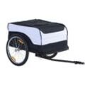 Homcom - Fahrradanhänger Lastenanhänger Belastbarkeit max. 40 kg Transportanhänger Handwagen klappbar Weiß+Schwarz Stahl Oxford 140 x 77 x 65 cm