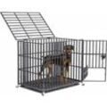 Bingopaw - xxl Hundekäfig Hundebox groß Hunde Transportkäfig Schwerlast Hundetransportbox Metall mit 3 Türen, 4 Rollen und Bodenschale