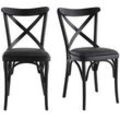 Bistro-Stühle aus schwarzem Holz (2er-Set) MARCEL