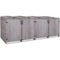 Xl 4er-/8er-Mülltonnenverkleidung HHG 651, Mülltonnenbox, erweiterbar 126x316x98cm Holz mvg anthrazit-grau - grey