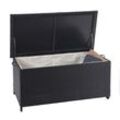 Poly-Rattan Kissenbox MCW-D88, Gartentruhe Auflagenbox Truhe ~ Premium schwarz, 51x115x59cm 250l