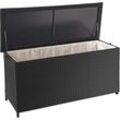 Poly-Rattan Kissenbox HHG 570, Gartentruhe Auflagenbox Truhe Premium schwarz, 63x135x52cm 320l - black