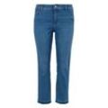 Große Größen: Slim Jeans in verkürzter Form, mit offenem Saum, light blue Denim, Gr.54
