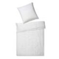Bettwäsche Breeze in Gr. 135x200 oder 155x220 cm, Elegante, Halbleinen, 2 teilig, Bettwäsche in Halbleinen-Qualität, Bettwäsche mit Reißverschluss, weiß