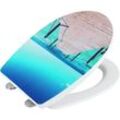 Wenko - WC-Sitz Infinity mit Hochglanz-Oberfläche, aus bruchstabilem Thermoplast, Mehrfarbig, Thermoplast mehrfarbig, Edelstahl rostfrei silber matt,