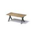 Bisley Fortis Table Regular, 2000 x 1000 mm, gerade Kante, geölte Oberfläche, X-Gestell, Oberfläche: P natürlich / Gestellfarbe: 303 blankstahl