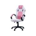ELITE Gaming-Stuhl EXODUS, Memory-Schaum, extra hohe Rückenlehne, Wippmechanik, Armpolster, MG100 (Weiß/Pink)