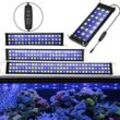 LED Aquarium Beleuchtung Weiß+Blau Wasserfest Aufsetzleuchte Fisch Tank,20W,72-75CM - Schwarz