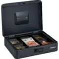 Geldkassette, 3-stellige Zahlenkombination, Stahl, Geldkasse für Münzen, Scheine, hbt 8,5 x 30,5 x 25 cm, grau - Relaxdays