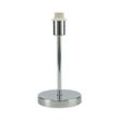 Inspired Deco - Cedar - Kleine Tischlampe mit rundem Sockel ohne Schirm, Inline-Schalter, 1 Leuchte E14 Chrom poliert