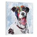 art.work Wandbild 80x80cm Hund Handgemalt Leinwand GERAHMT Acryl Gemälde