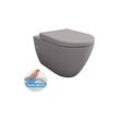 Livea - Bello Wand-WC ohne Spülrand + Fallschutzsitz, Mattgrau (GreyBello)
