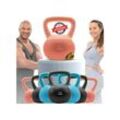 Miweba Sports Soft-Kettlebell KB100, 4-10 kg, PVC-Kugelhantel, Eisengranulat, rosa/türkis/grau (Rosa, 6,0 kg)