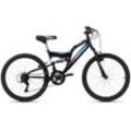 KS Cycling Kinderfahrrad Mountainbike Fully 24'' Zodiac schwarz-rot RH 38 cm