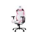 ELITE Gaming-Stuhl MERCENARY groß, ergonomisch mit Premium-Rücken- und Kopf-Nackenkissen, 48-53cm (Weiß/Pink)