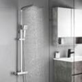 Duschsystem mit Thermostat Extradünn 10 Zoll Kopfbrause Höhenverstellbare Duschstange Regendusche Duschset für Badezimmer - Auralum