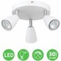 Led Deckenleuchte Weiss inkl 3W Leuchtmittel GU10 led, 250LM,230V, IP20,Warmweiß,Schwenkbar,LED Deckenlampe Deckenspot Deckenstrahler Spotleuchte