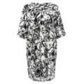 Große Größen: Kleid aus Viskose, mit abstraktem Blumenprint, schwarz gemustert, Gr.42