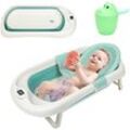 Vingo - Baby Badewanne Babywanne Kinder Faltbare klappbar Baden Sicher 3 in 1 0-6 Jahre mit Standfüßen Tragbare mit Sicherheitsnetz Thermometer