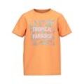 name it - T-Shirt NKFJASMINE - TROPICAL in mock orange, Gr.122/128
