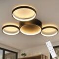 ZMH LED Deckenleuchte Deckenlampe Wohnzimmer - Schlafzimmerlampe mit Fernbedienung Dimmbar 52W Modern Wohnzimmerlampe mit 4 Metall Ringe Design für