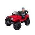 Kinder-Elektroauto Offroad Jeep Adventure, 70 Watt, Fernbedienung, LED, Bremsautomatik, Stoßdämpfer (Rot)