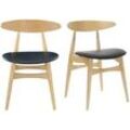 Stuhl Holz h und PU Schwarz skandinavisches / japanisches Design WALFORD