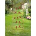 Dekoleidenschaft - Gartenstecker Vögel aus Metall in Rost Optik, 115 cm hoch, Dekoleiter für Draußen, Gartendeko, Metallstecker