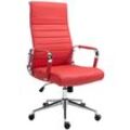 CLP Bürostuhl ergonomisch Kolumbus Echtleder, Schreibtischstuhl höhenverstellbar stufenlos, Drehstuhl mit Rollen bis 150 kg belastbar