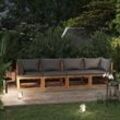 4-Sitzer-Gartensofa Loungesofa Sitzgruppe mit Auflage Akazie Massivholz DE39506