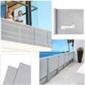 Balkonsichtschutz Balkon Sichtschutz Bespannung Terrasse Sonnen WindSchutz pvc Grau 75x600cm - Grau