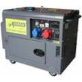 92623-ATS Diesel Stromerzeuger schallgedämpft Stromaggregat 5kVA 400V & 230V + Elektrostarter ats - Grau - Varan Motors